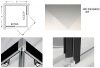 Roltechnik sprchový kout ECS2L 900 výplň transparent rám černý elox, díl LEVÝ  560-900000L-05-02